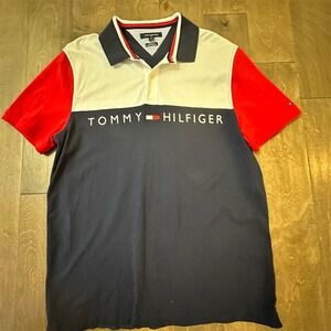 Tommy Hilfiger Men's Colorblocked Polo Shirt Multicolor Size XL